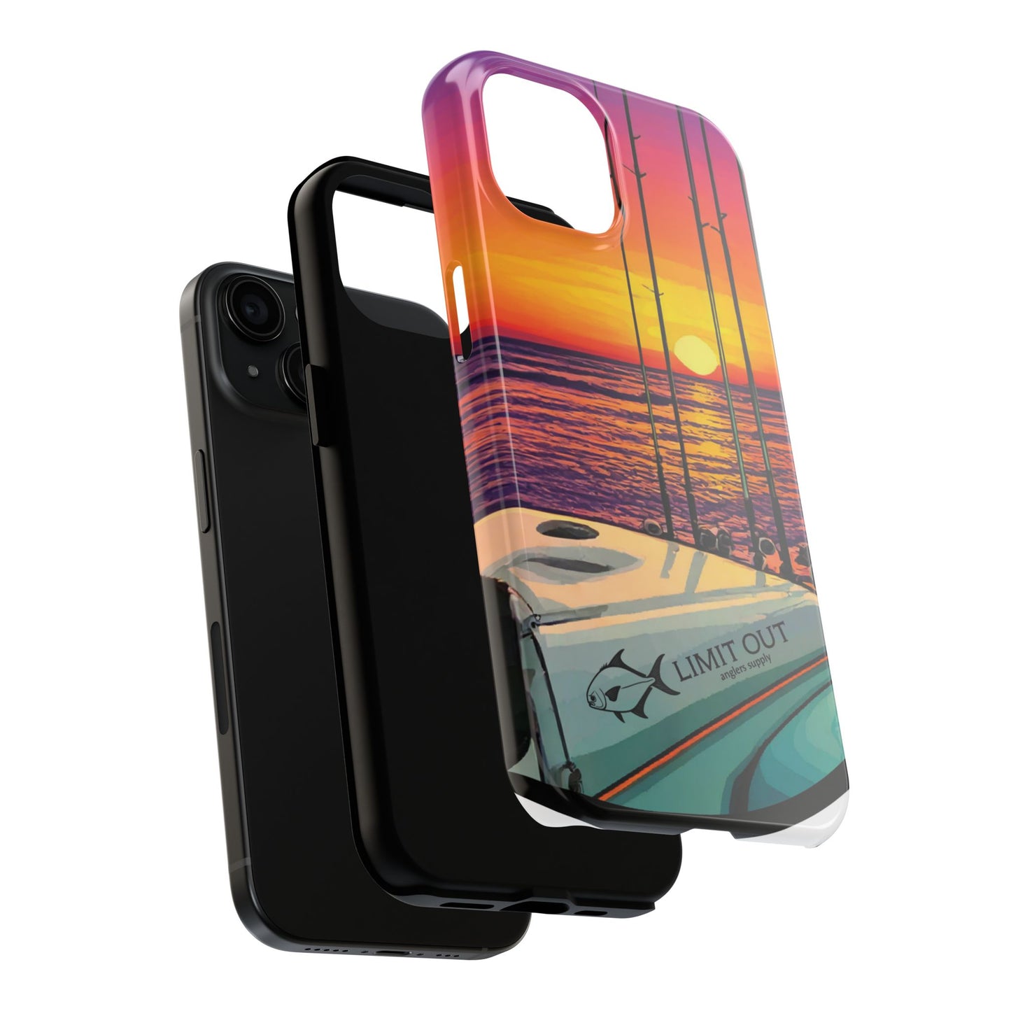 Sunset Fishing Tough Phone Case - Limit Out Design for Outdoor Enthusiasts