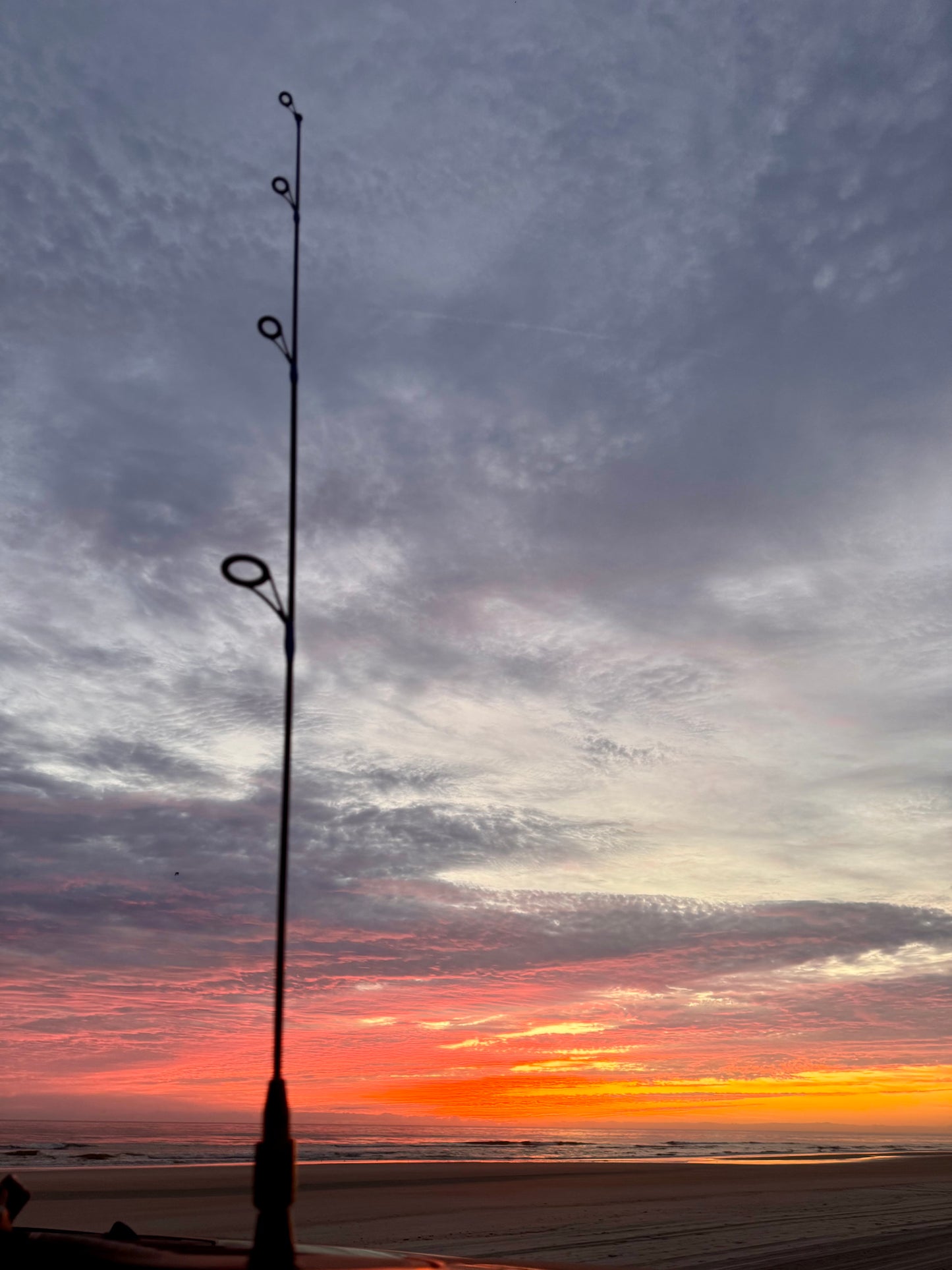 Fishing Pole Antenna, alone sunrise